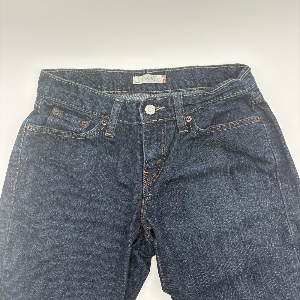 Levis Curvy Cut Jeans Womens 6 Medium Blue Dark Wash Straight Stretch Denim